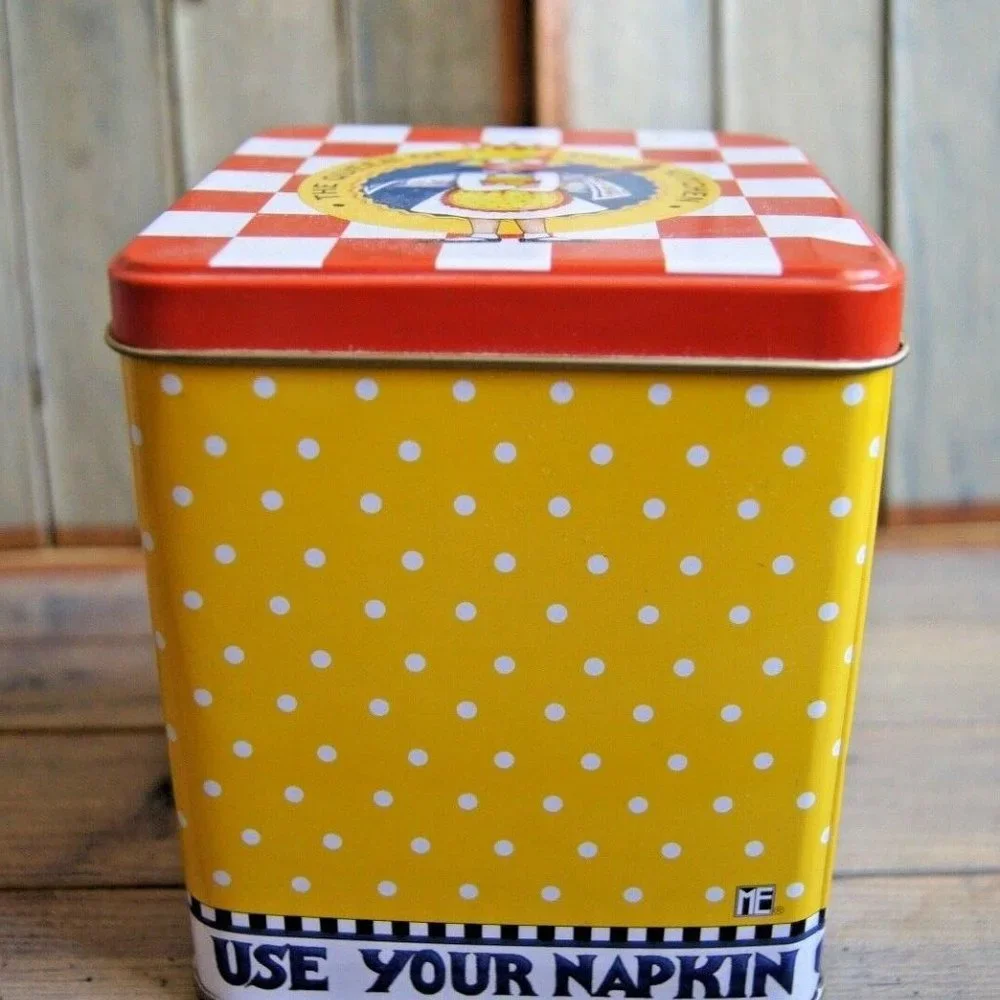 ME Ink Tin Box 1997 Charpente Set of 3 The Queen Of The Kitchen Red Checker